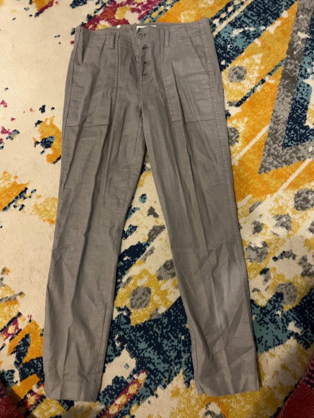 Level 99 Gray Button Fly Utility Pants Size 27